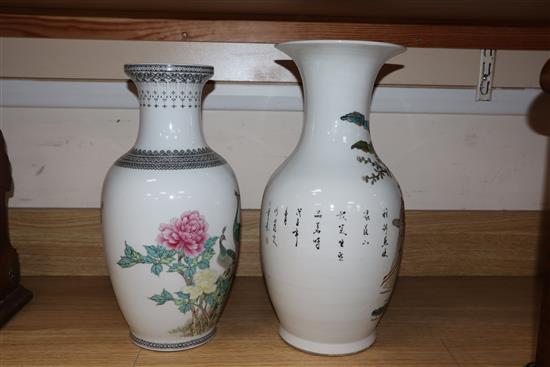 Two Chinese famille Qilin vases Height 39cm